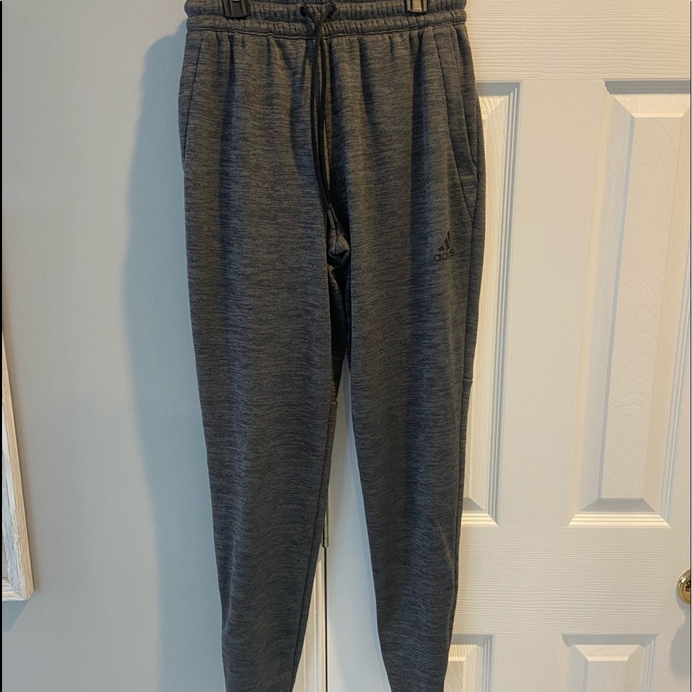 grey adidas pants
